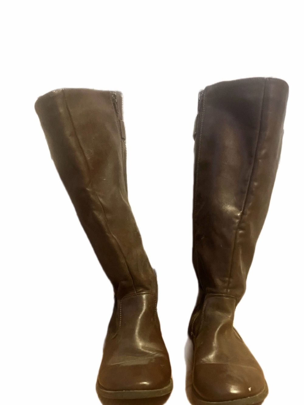 Women’s Tall Brown Leather Riding Boots Very Broken In Size 9 W